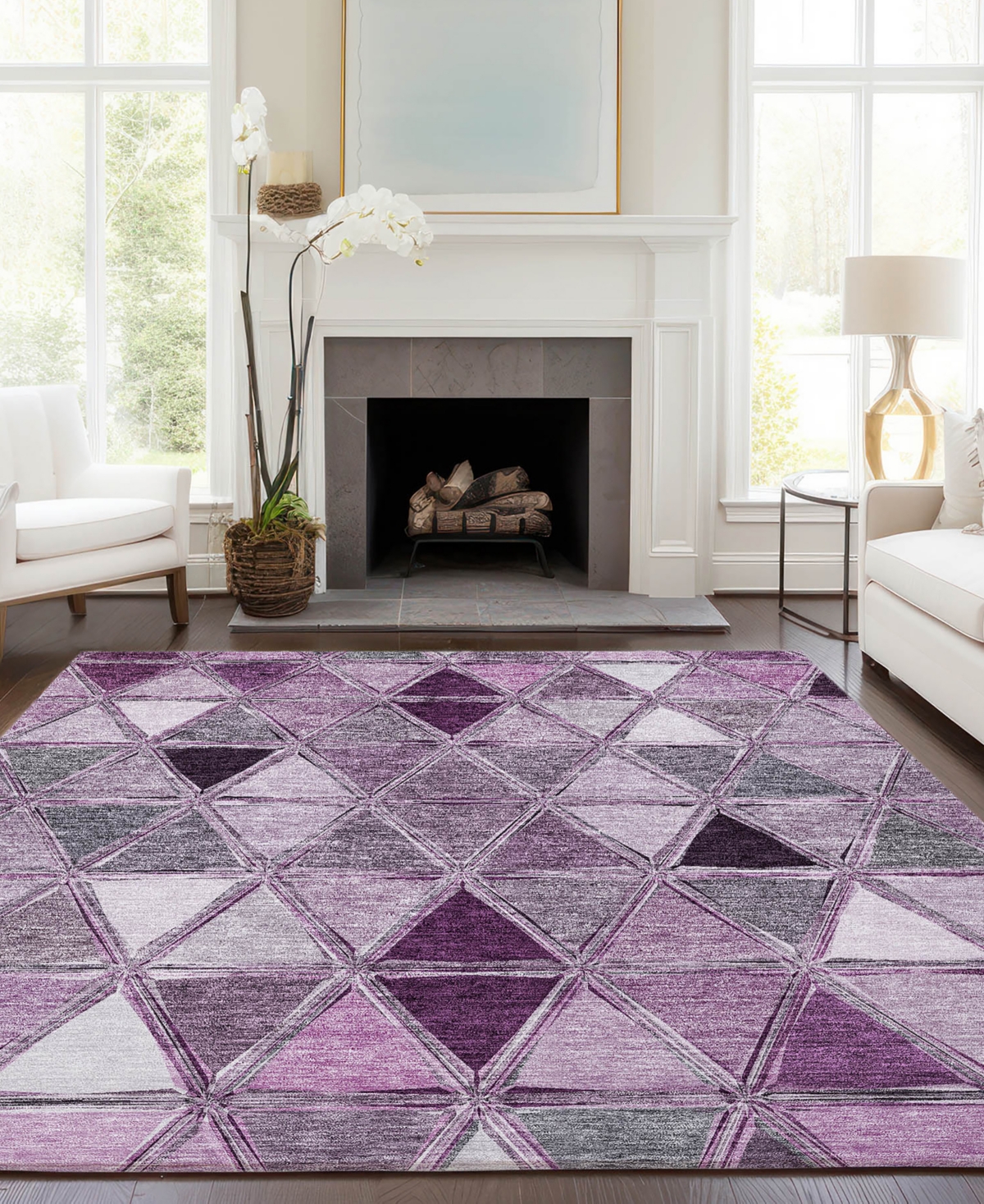 Addison Chantille Machine Washable Acn722 3'x5' Area Rug In Purple