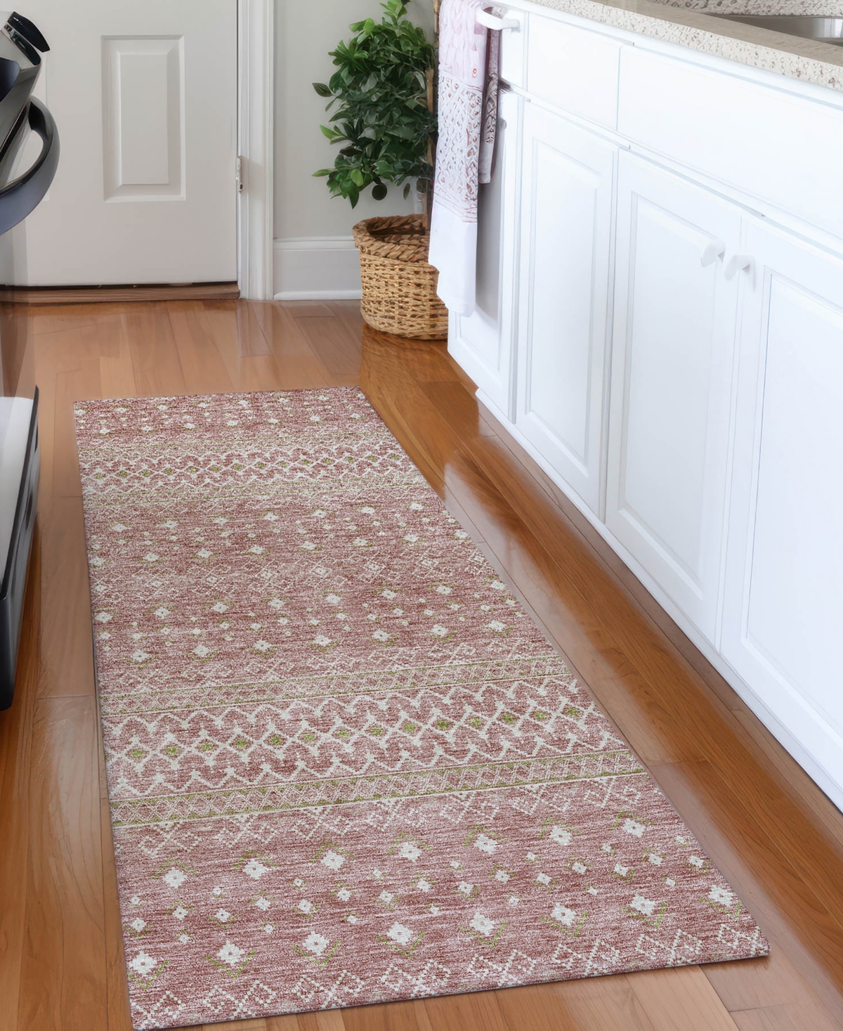 Shop Addison Chantille Machine Washable Acn709 2'3"x7'6" Runner Area Rug In Rose