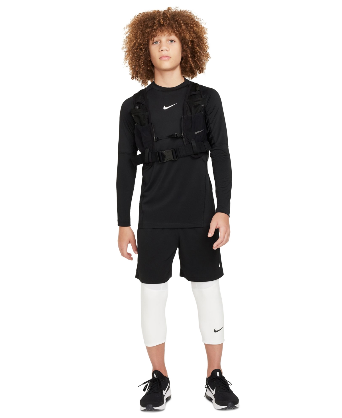 Nike Big Boys Dri-fit Long-Sleeve T-Shirt -white