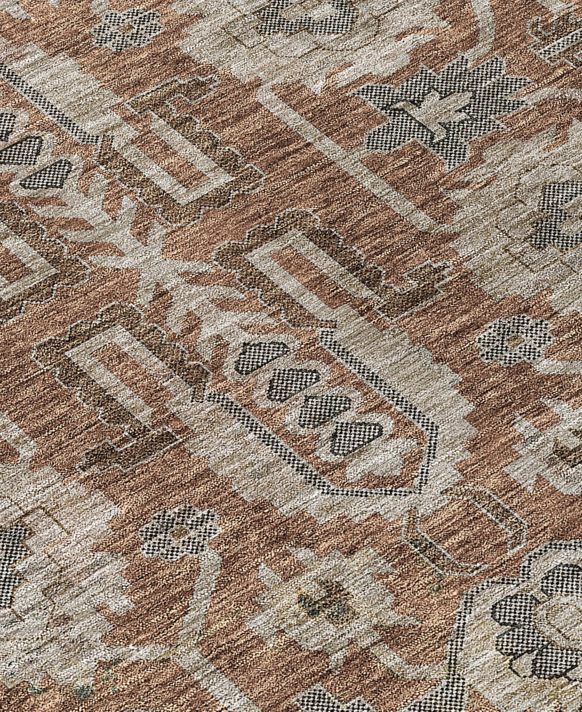 Addison Chantille Acn697 2'3"x7'6" Runner Area Rug In Paprika