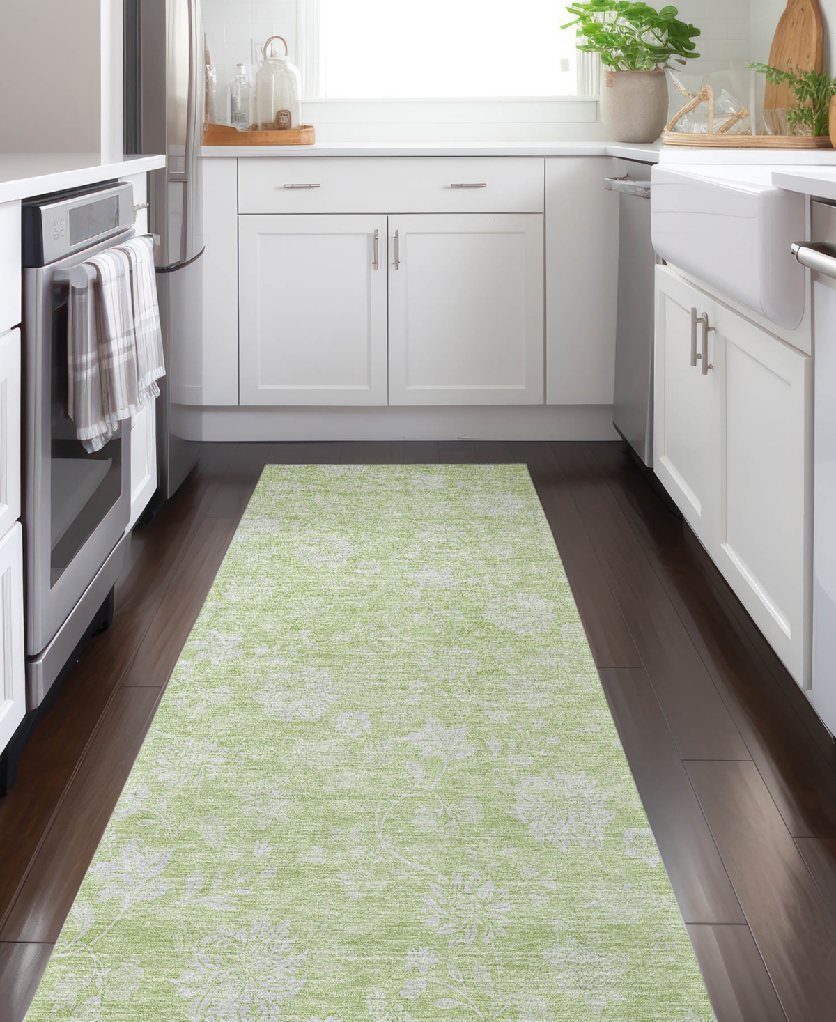 Addison Chantille Acn681 2'3"x7'6" Runner Area Rug In Moss