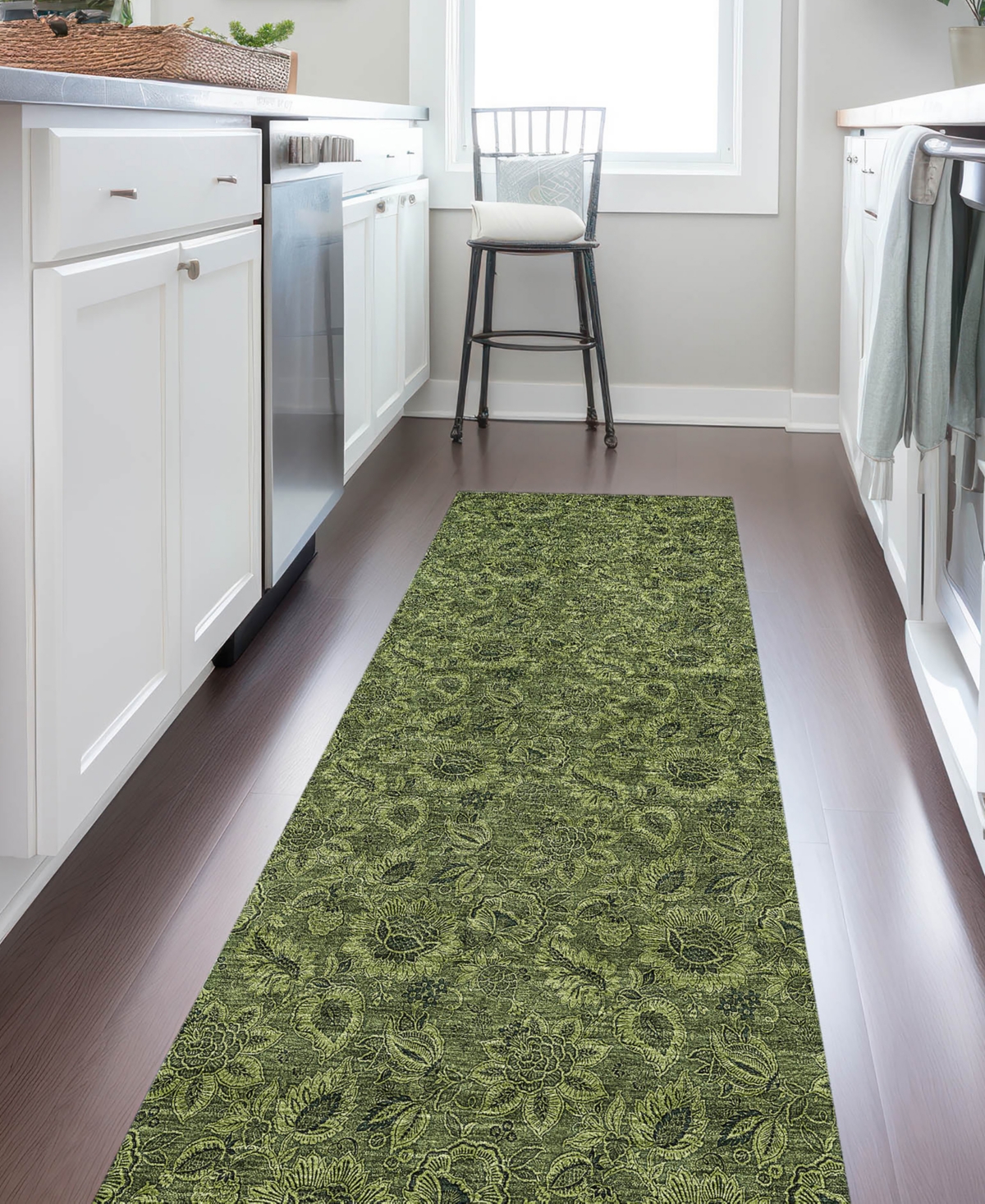 Addison Chantille Acn661 2'3"x7'6" Runner Area Rug In Olive
