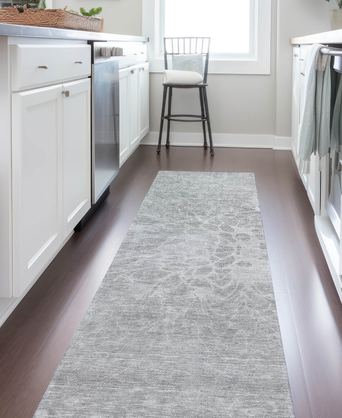 Addison Chantille Acn653 2'3"x7'6" Runner Area Rug In Silver