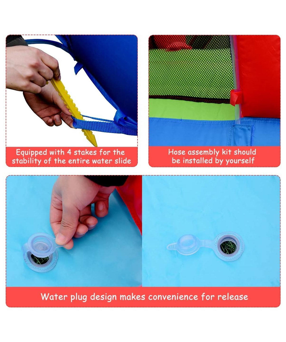 Inolait Inflatable Water Slide Jumper Bounce House with Ocean Ball without Blower