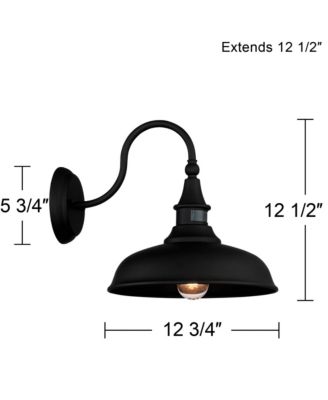 Dusk To Dawn Motion Sensor Dark Sky 12 1/2" Gough Rustic Industrial Farmhouse Outdoor Barn Light Fixture