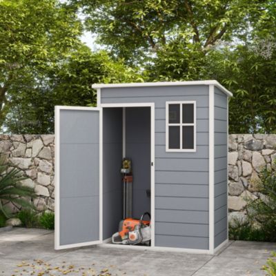 Resin Outdoor Storage Shed, 59.5&amp;#x22; x 36.25&amp;#x22; Garden Shed w/ Window