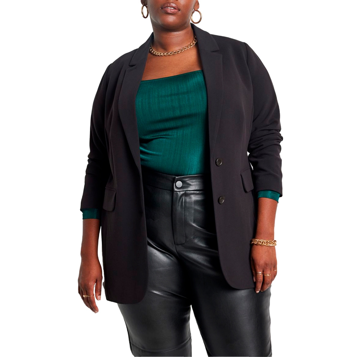Eloquii Plus Size The 365 Semi Stretch Two Button Blazer