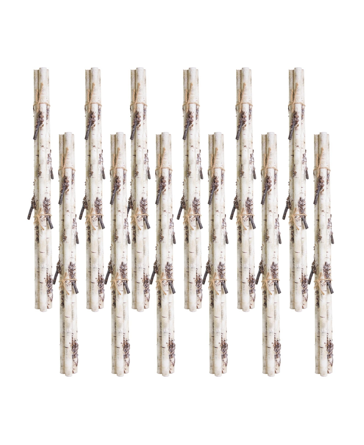 Lifelike Birch Branches (Set of 12) Artificial Trees with Detailed Pvc Construction, Perfect for Year-Round Use - White and Brown
