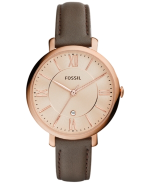 UPC 796483137349 product image for Fossil Women's Jacqueline Gray Leather Strap Watch 36mm ES3707 | upcitemdb.com