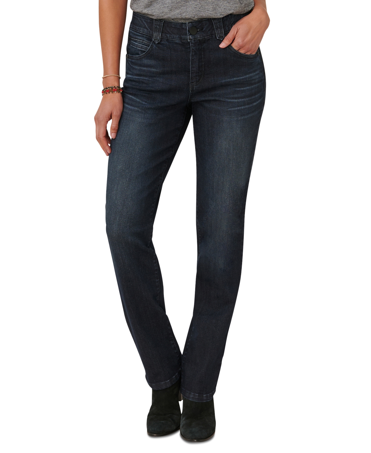 Petite "Ab"solution Straight-Leg Jeans - Blue Vinta