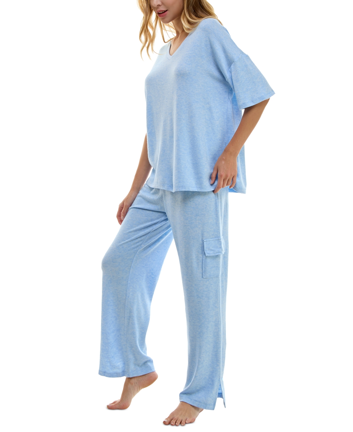 Roudelain Women's 2-Pc. Short-Sleeve Cargo Pajamas Set
