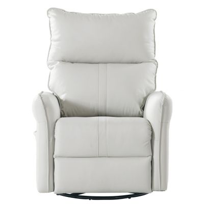 Gray Swivel Recliner Chair with Side Pocket