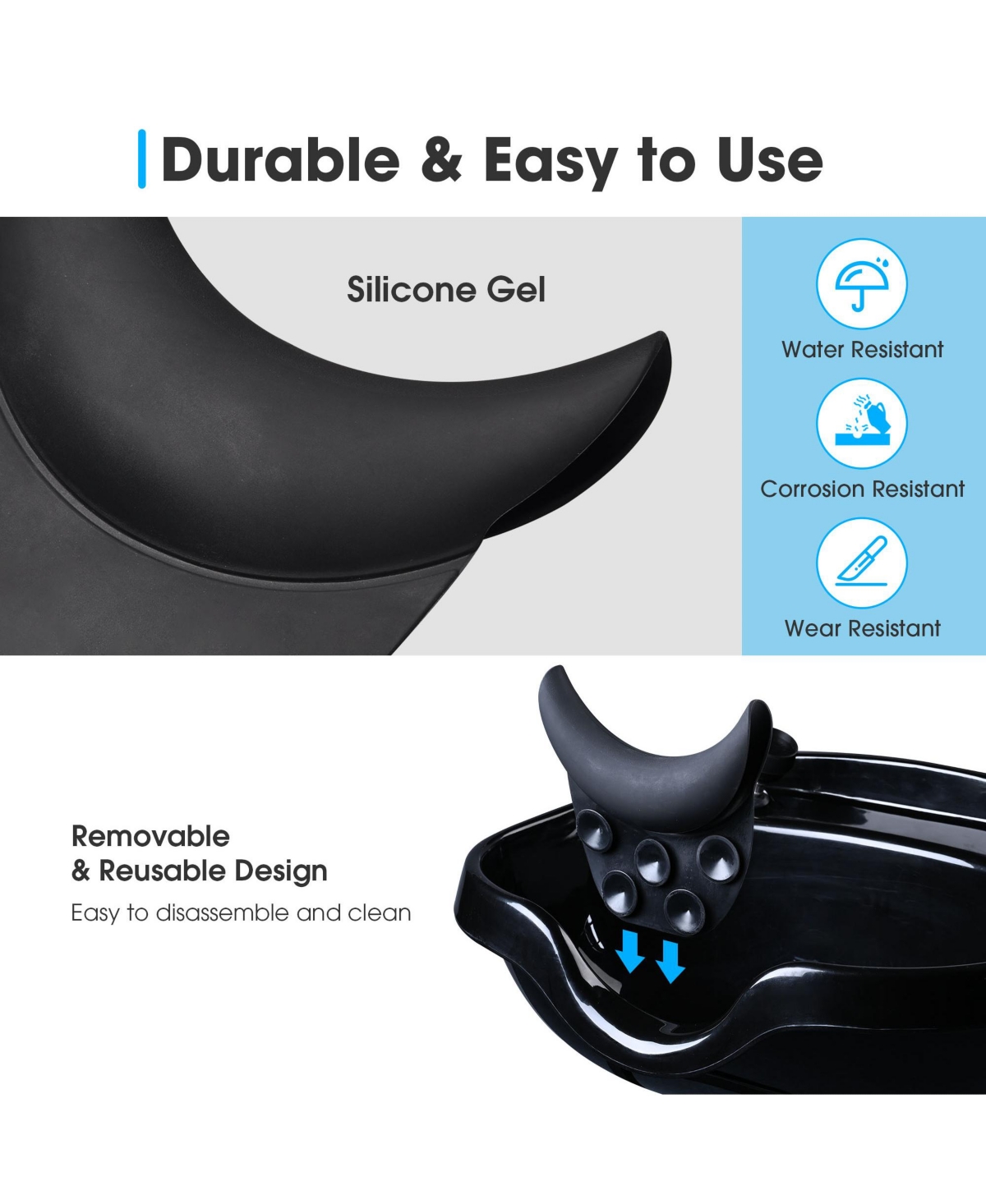 Yescom Pcs Shampoo Bowl Neck Rest Silicone Gel Pillow Hair Washing Salon Beauty Spa