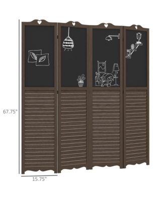 5.5' 4 Panel Room Divider, Indoor Privacy Screens for Home
