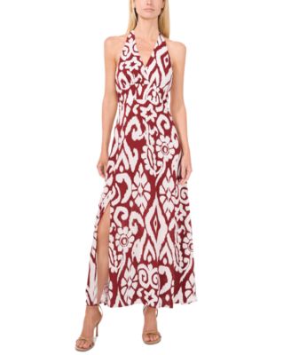 CeCe - Women's V-Neck Halter Sleeveless Maxi Dress