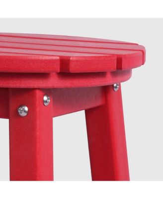 24" HDPE Outdoor Patio Round Counter Height  Stool Set of 2