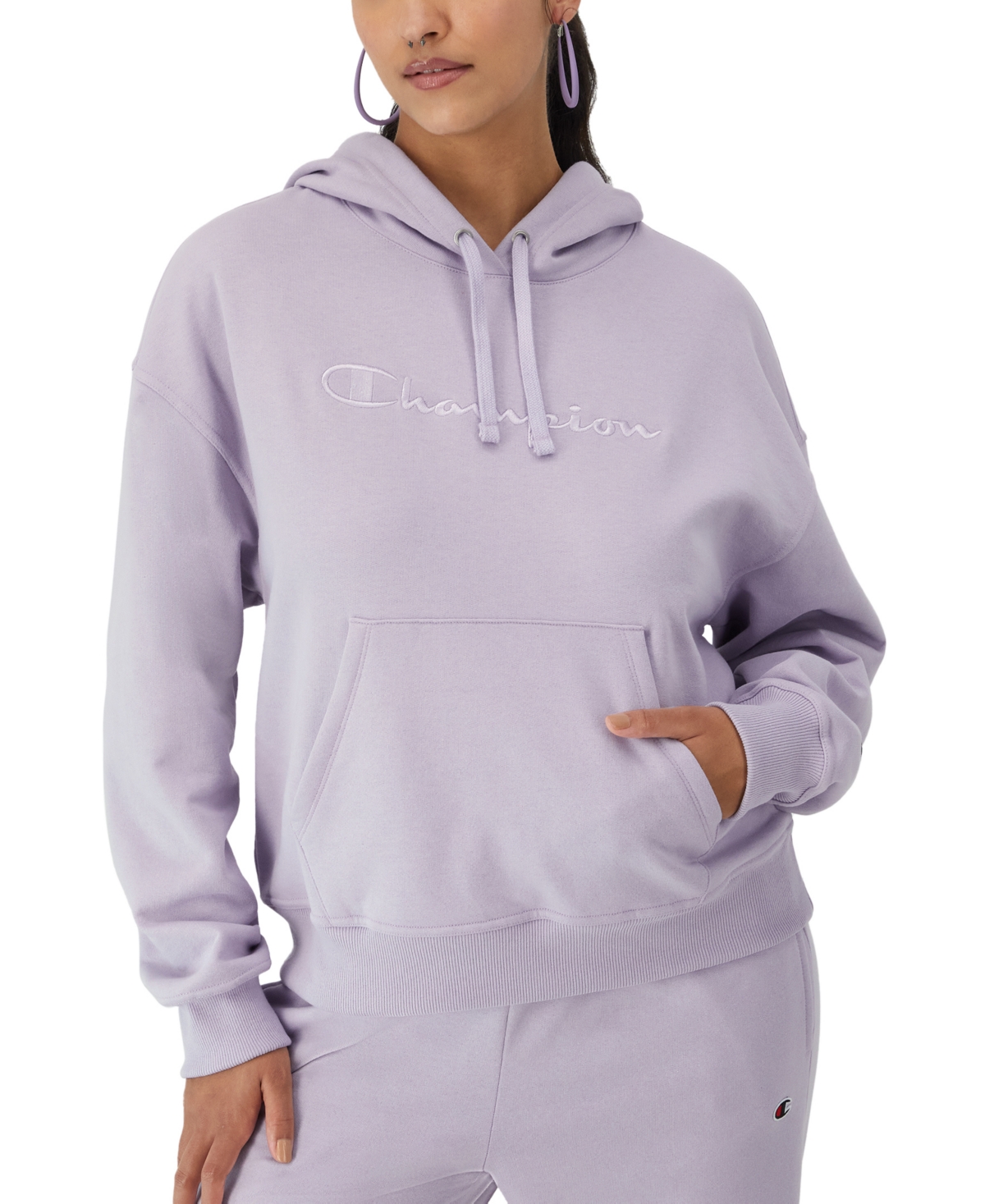 売れ筋商品|||チャンピオン カットソー トップス レディース Women's Powerblend Fleece Hoodie Sweatshirt Morning Dew Purple Champion Women's Powerblend Fleece Hoodie Sweatshirt In