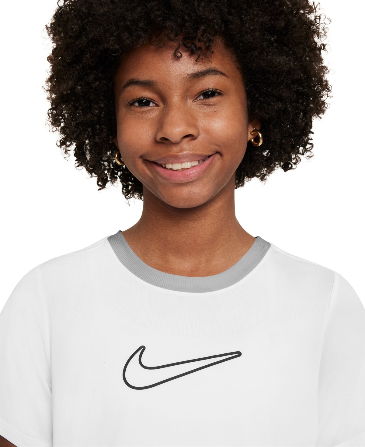 Nike Big Girls' One Fitted Dri-fit Short-Sleeve Top -black