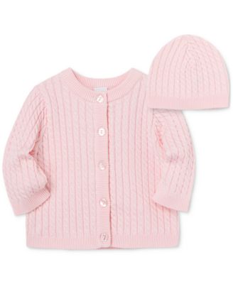 Baby Cotton Cable-Knit Cardigan & Matching Hat, 2 Piece Set 