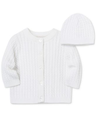 Baby Cotton Cable-Knit Cardigan & Matching Hat, 2 Piece Set 