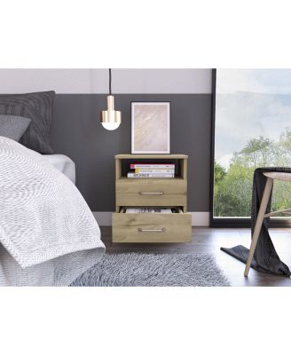 Oklahoma Nightstand,Two Drawers, One Shelf