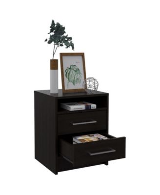 Philadelphia Nightstand, Two Drawers, Concealed Shelf