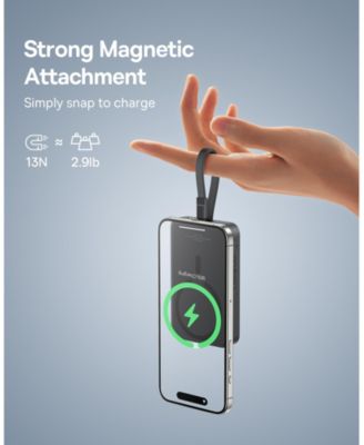 10000mAh Magnetic Power Bank 30W MagSafe Portable Charger, Yellow