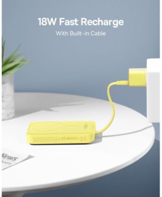 10000mAh Magnetic Power Bank 30W MagSafe Portable Charger, Yellow