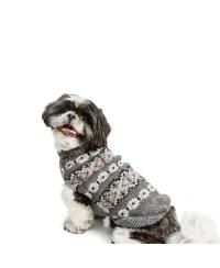 L Silver Alpaca Fairisle Dog Sweater