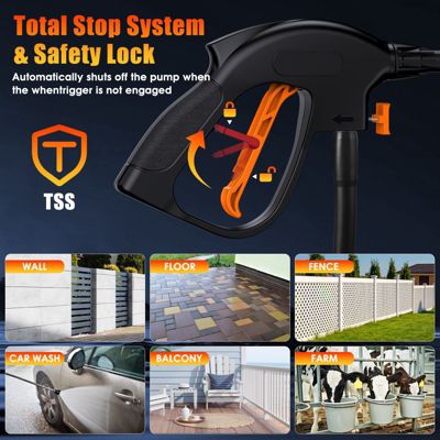 3000PSI Max 2.4 GPM Electric Pressure Washer with 4 Nozzles, Foam Cannon & Spray Gun