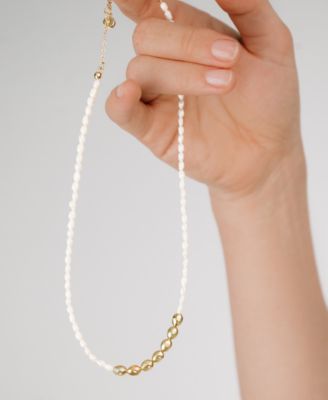 Freshwater Pearl Polished Pebble Beaded Necklace
