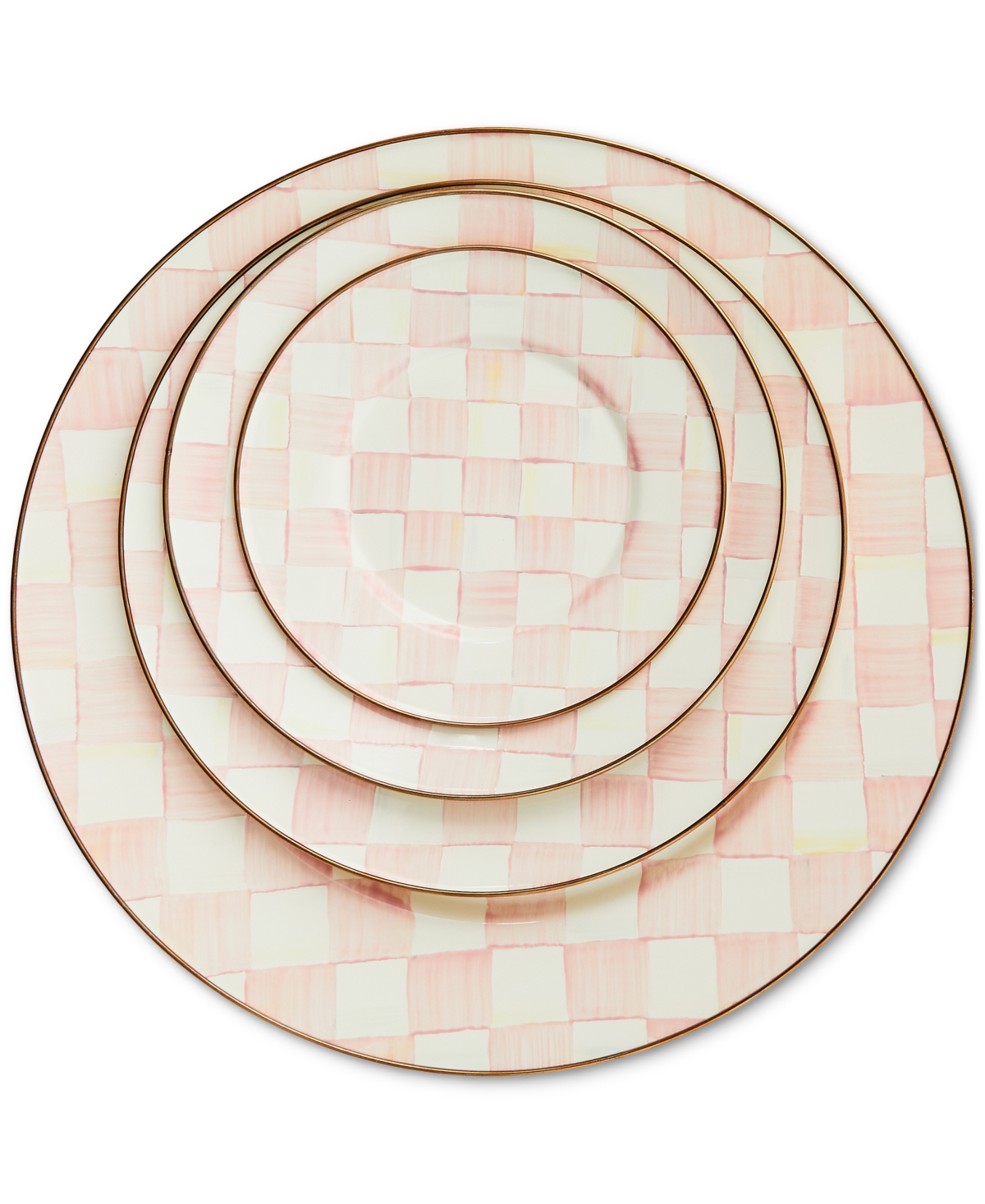Shop Mackenzie-childs Rosy Check Dinner Plate In No Color