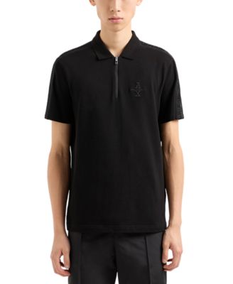 A|X Armani Exchange - Men's Regular-Fit Embroidered Logo 1/4-Zip Polo Shirt