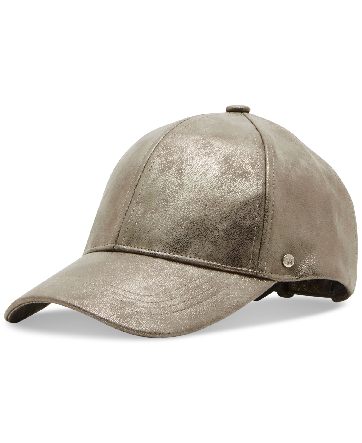 Steve Madden Women's Stone Distressed Metallic Baseball Cap In