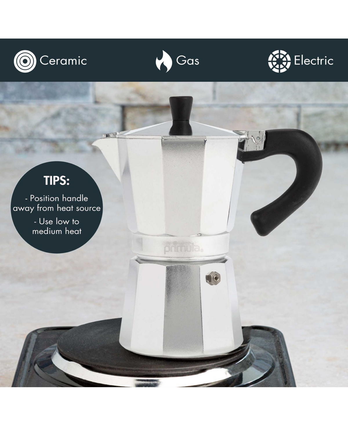 Primula Aluminum Stovetop 6-cup Espresso Maker In Silver