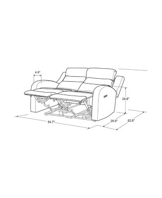 54.7"W Polyester Akron Power Reclining Loveseat