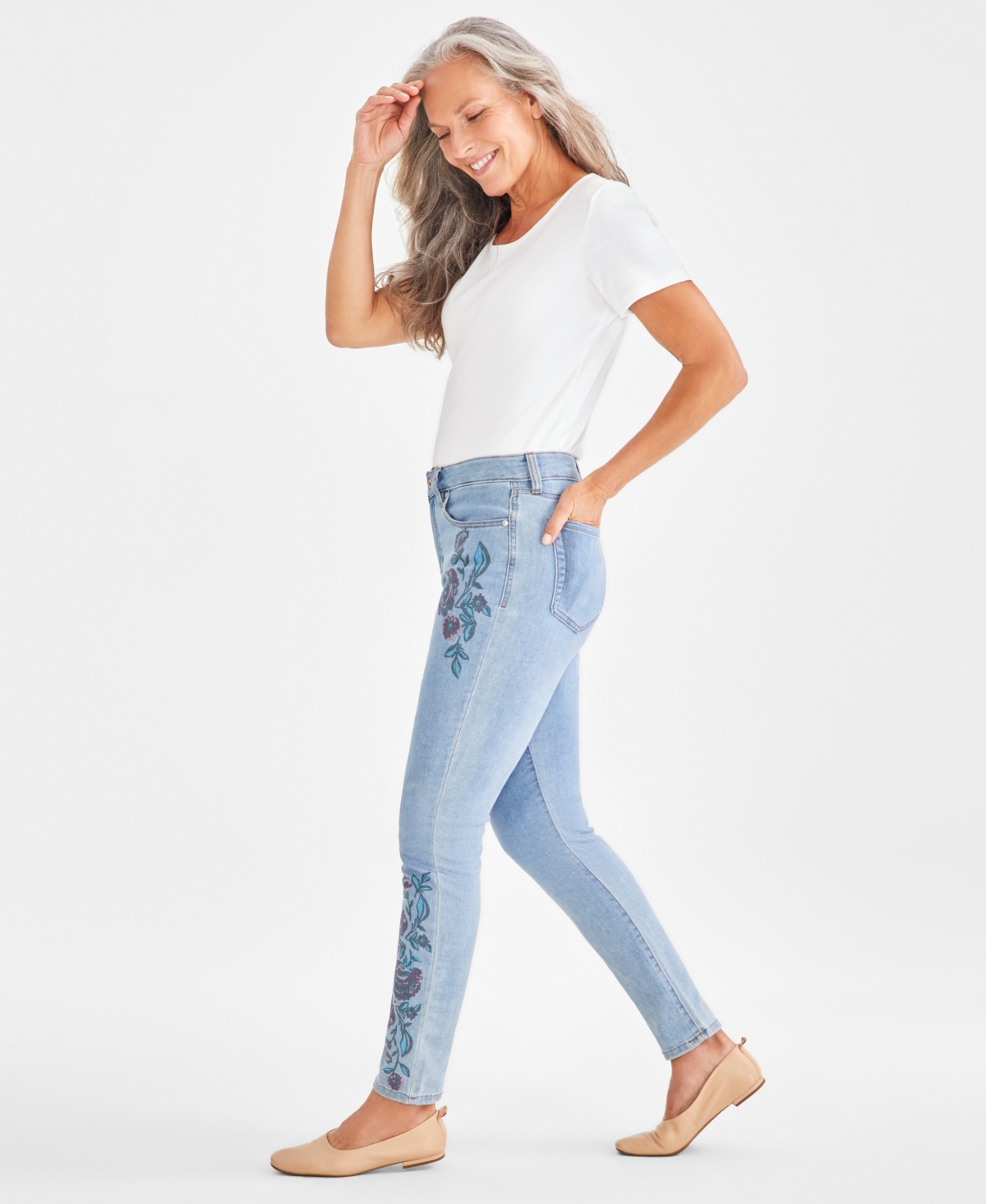 Style & Co Women's Mid-Rise Curvy Skinny Jeans, Created for Macy's