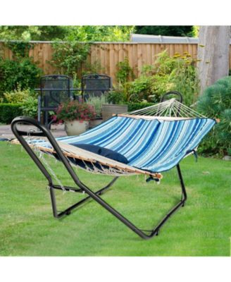 Hammock Stand Heavy Duty Steel Frame Hanging Hooks Indoor Outdoor