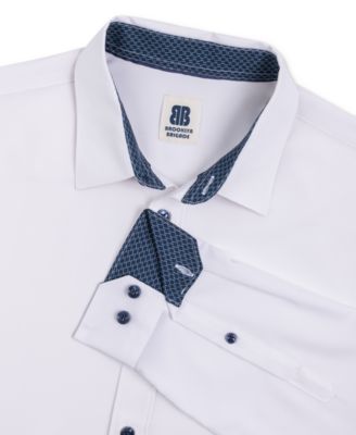 Men's Dante Non-Iron Performance Stretch Moisture-Wicking Solid Button-Down Shirt