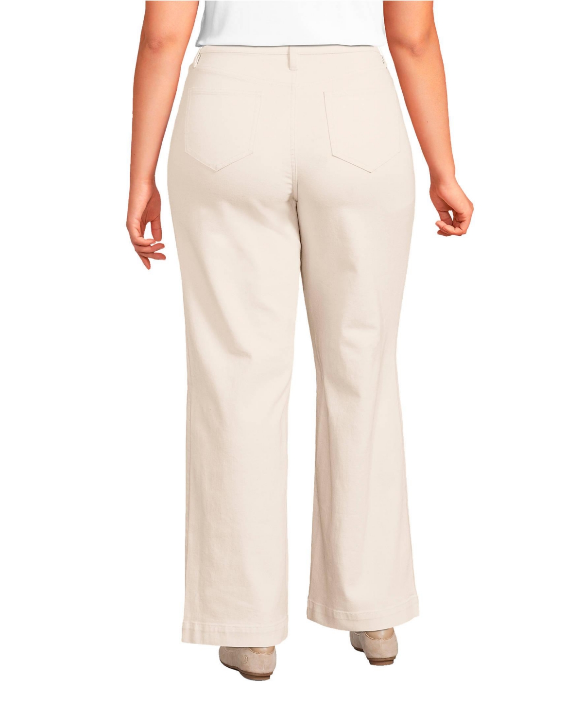 Lands' End Plus Size Recycled Denim High Rise Wide Leg Jeans