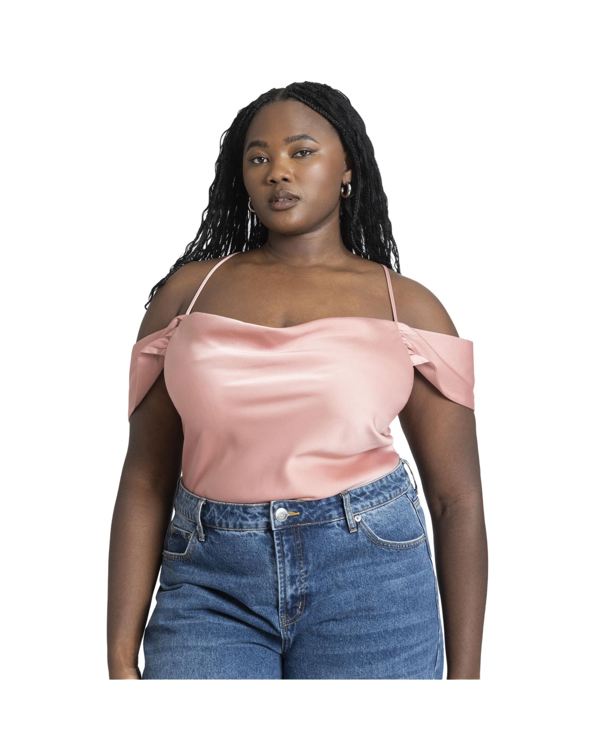 Eloquii Plus Size Off The Shoulder Cowl Neck Blouse