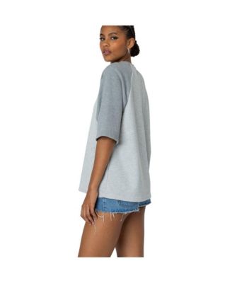 Women's Oversized Raglan Waffle T Shirt