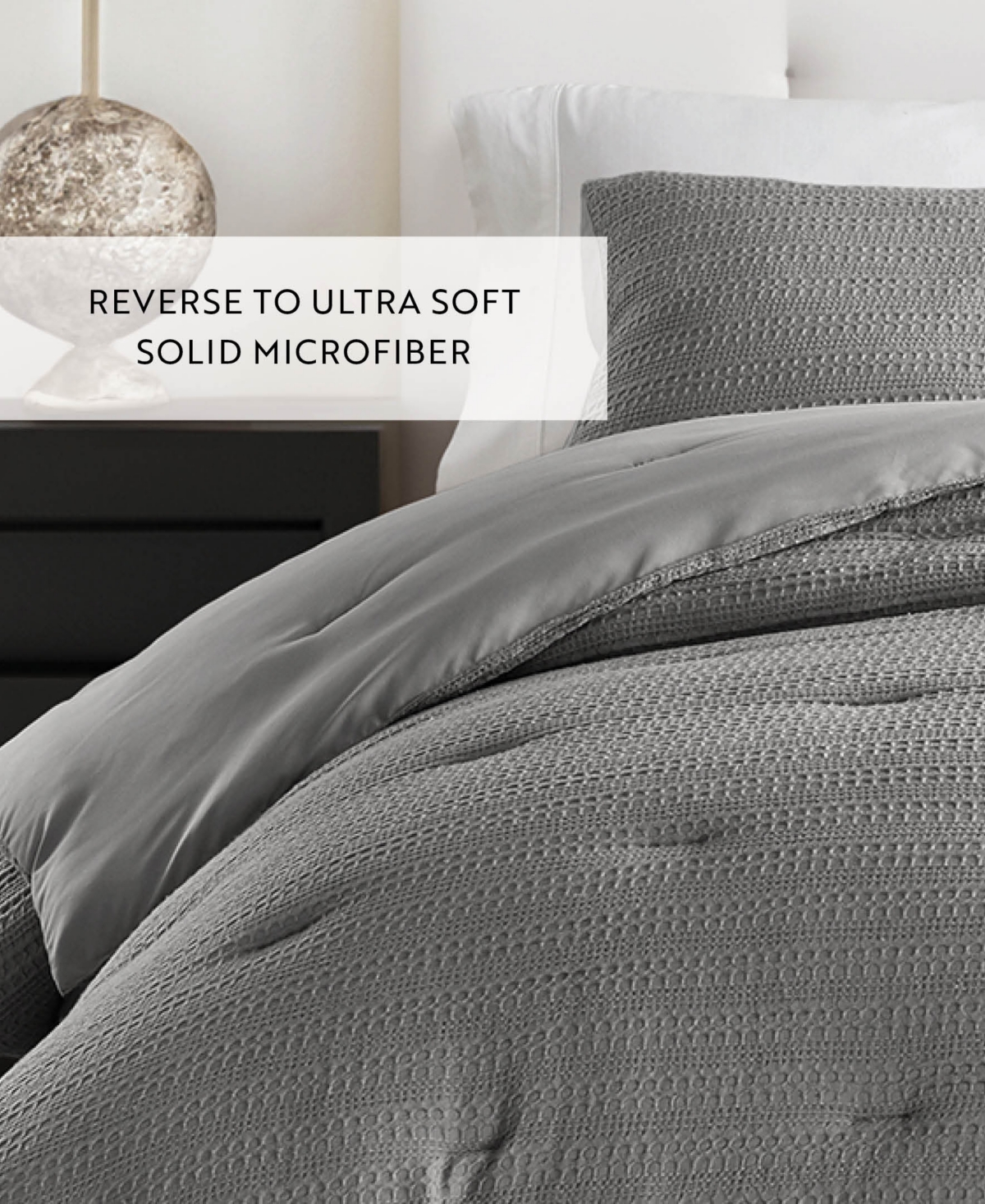 ienjoy Home Waffle Textured 3-Piece Comforter Set,