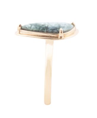 Alpine Genuine Green Seraphinite Abstract Ring