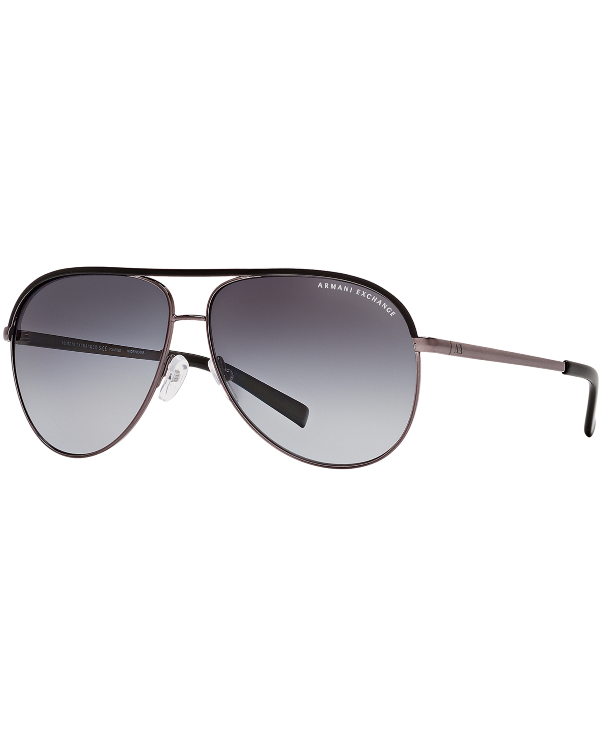 Ax Armani Exchange Polarized Sunglasses , Ax Ax2002p In Gunmetal Black,grey Gradient Polar