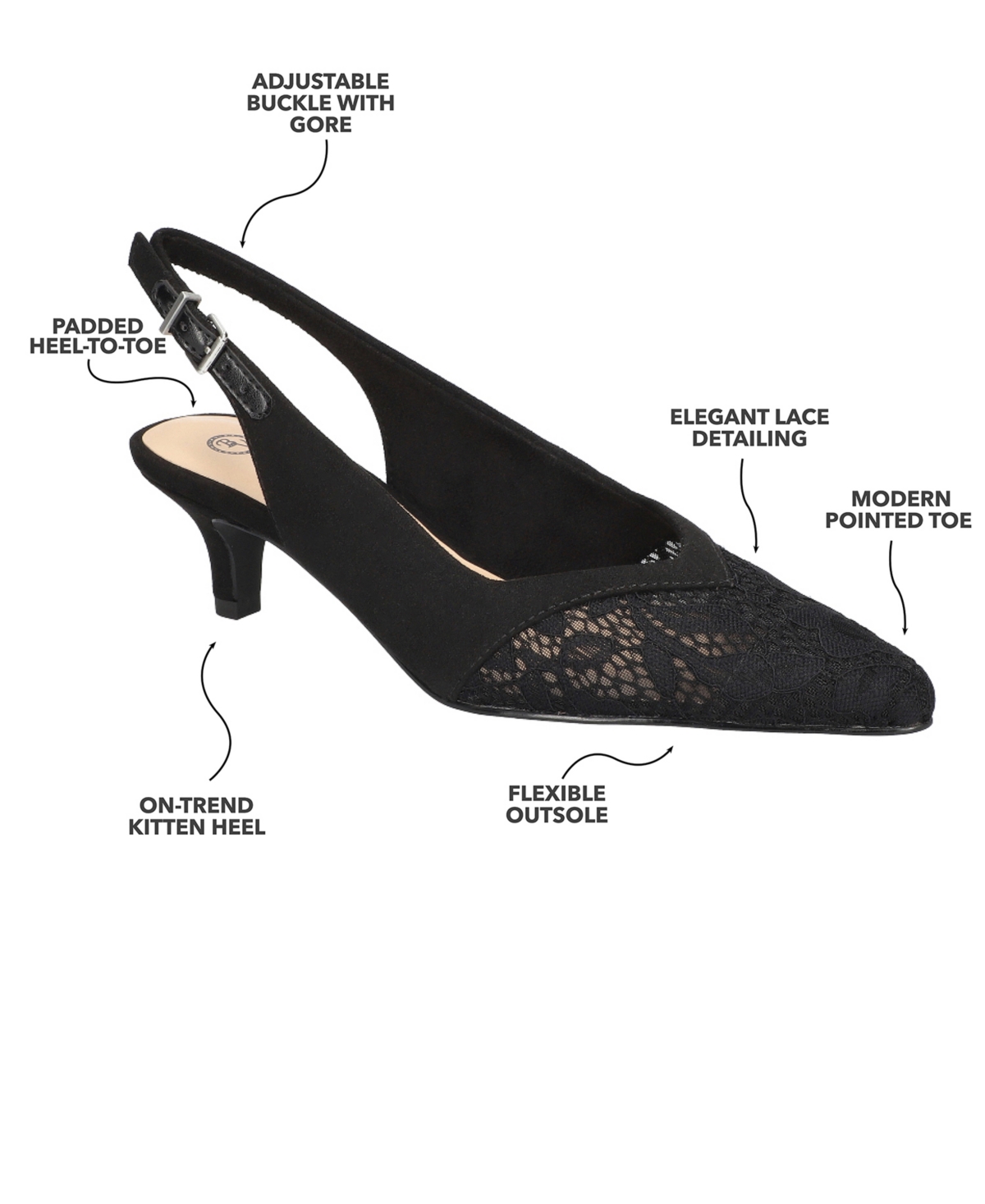 Bella Vita Women's Marquette Slingback Pumps In Navy Suede