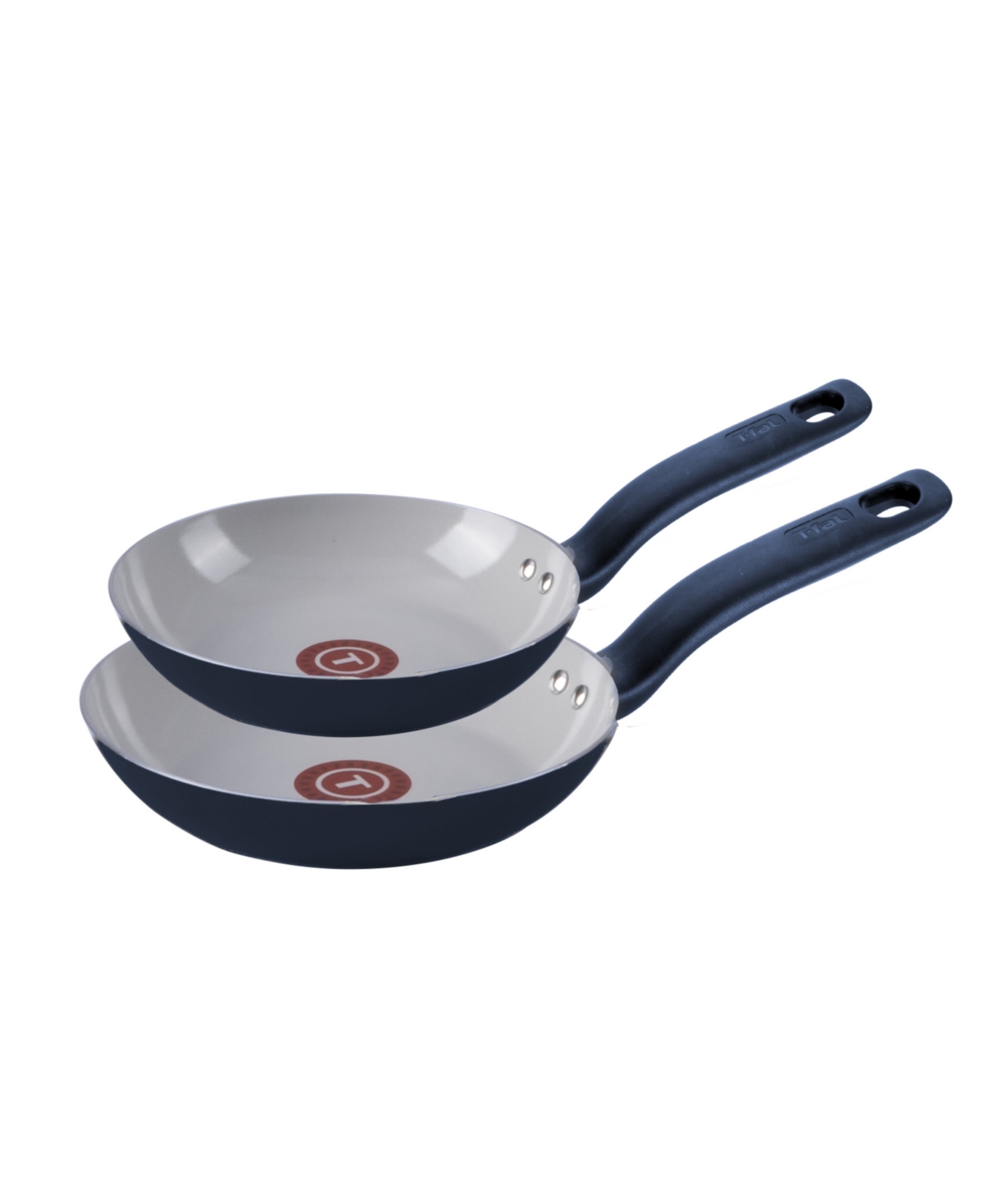 T-fal Culinaire Ceramic Nonstick 8" 10" 2pk Frypan Set In Blue