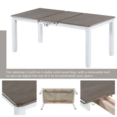 7-Piece Retro Dining Set with Extendable Table