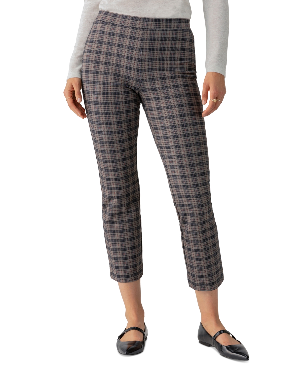 Sanctuary Carnaby Cotton Plaid Kick Crop Pants