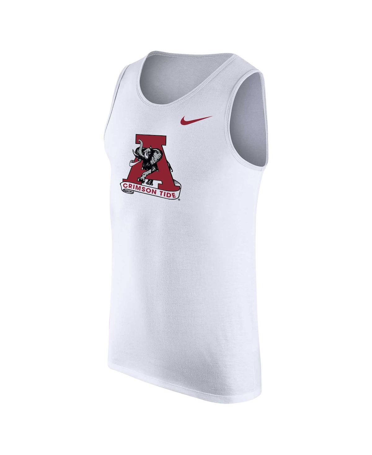 Nike Men's Alabama Crimson Tide Vintage-like Logo Performance Tank Top In White